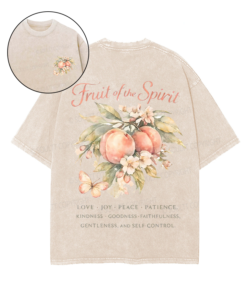 Fruit Of The Spirit Double Sided Unisex Washed Christian T-shirt