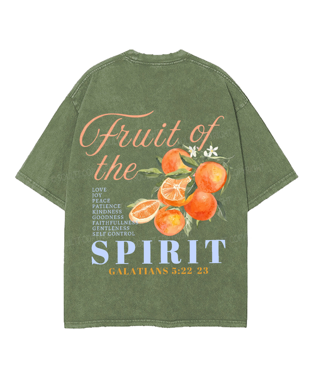 Fruit Of The Spirit Double Sided Unisex Washed Christian T-shirt