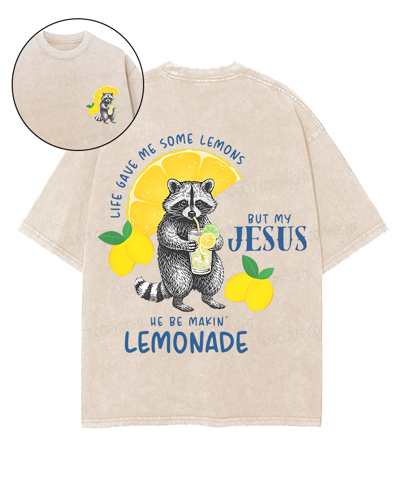 Life Gave Me Some Lemons Double Sided Unisex Washed Christian T-shirt