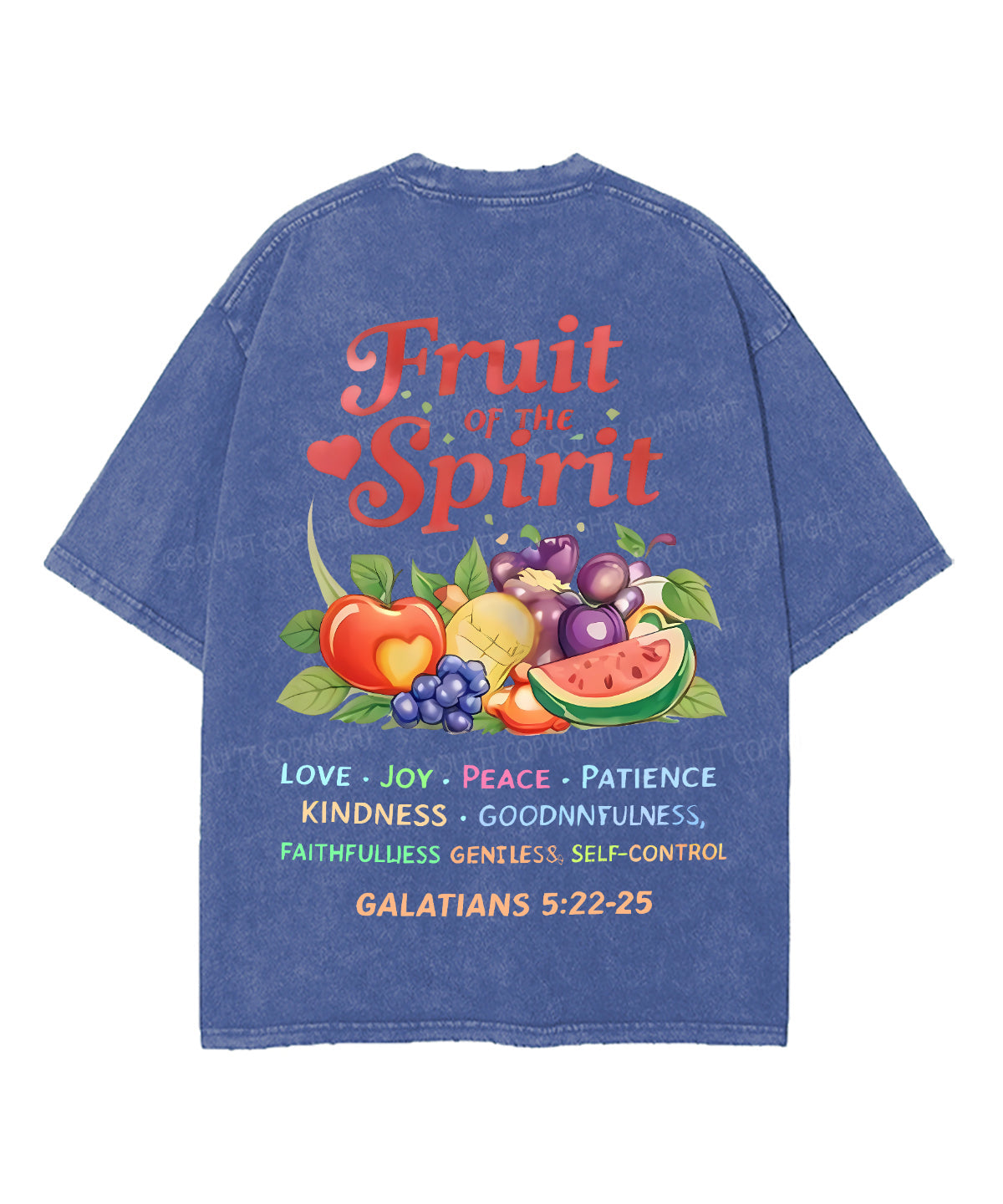 Fruit Of The Spirit Double Sided Unisex Washed Christian T-shirt