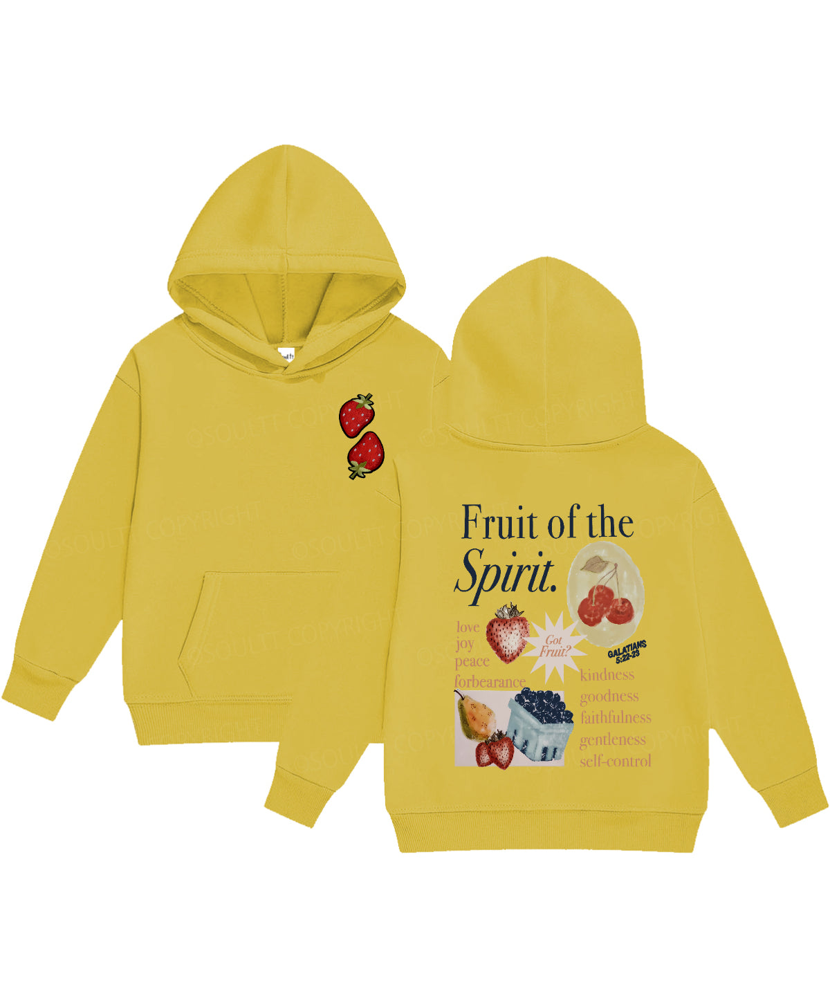 Kids Fruit Of The Spirit Double Sided Christian Hoodie
