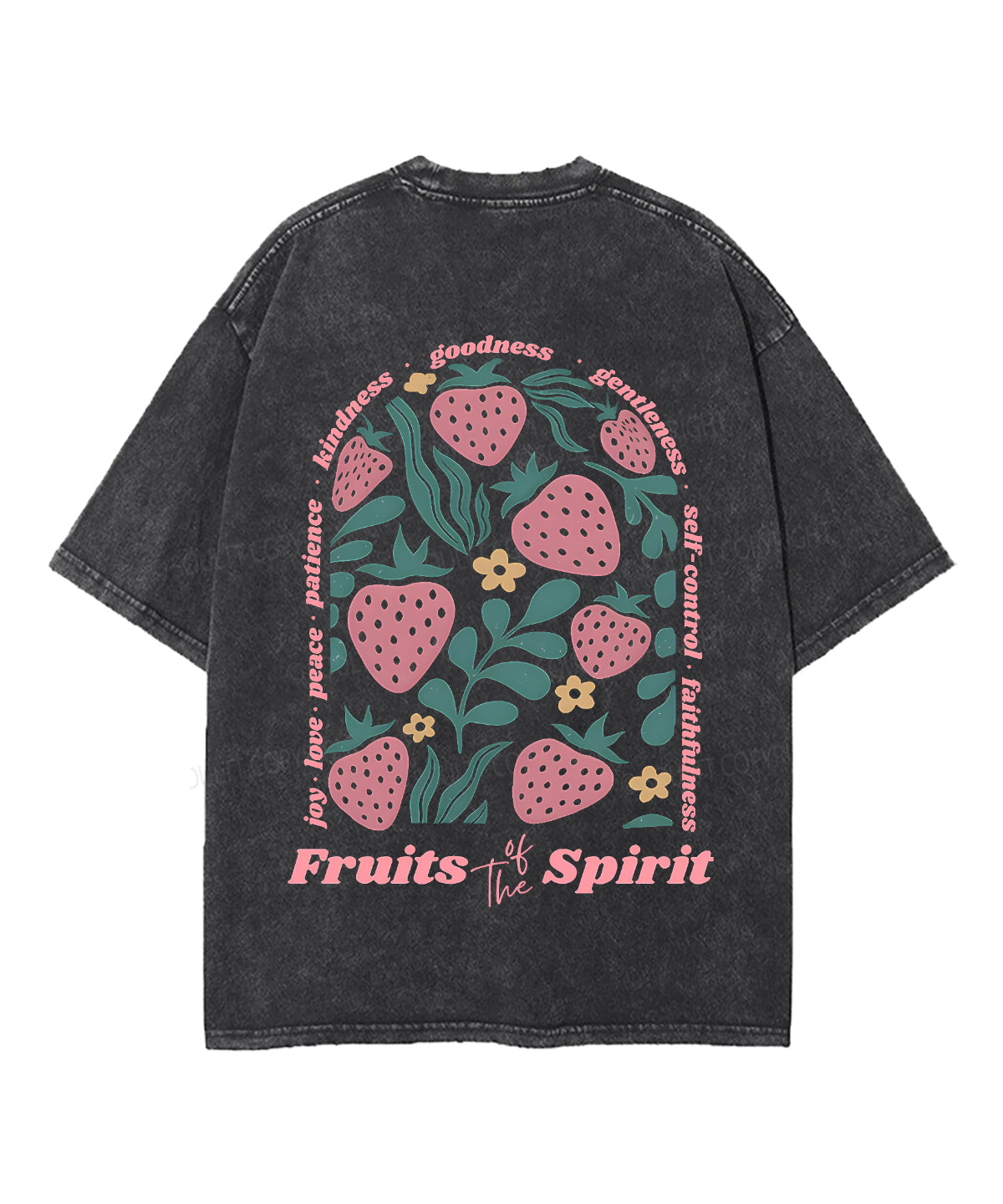 Fruit Of The Spirit Double Sided Unisex Washed Christian T-shirt