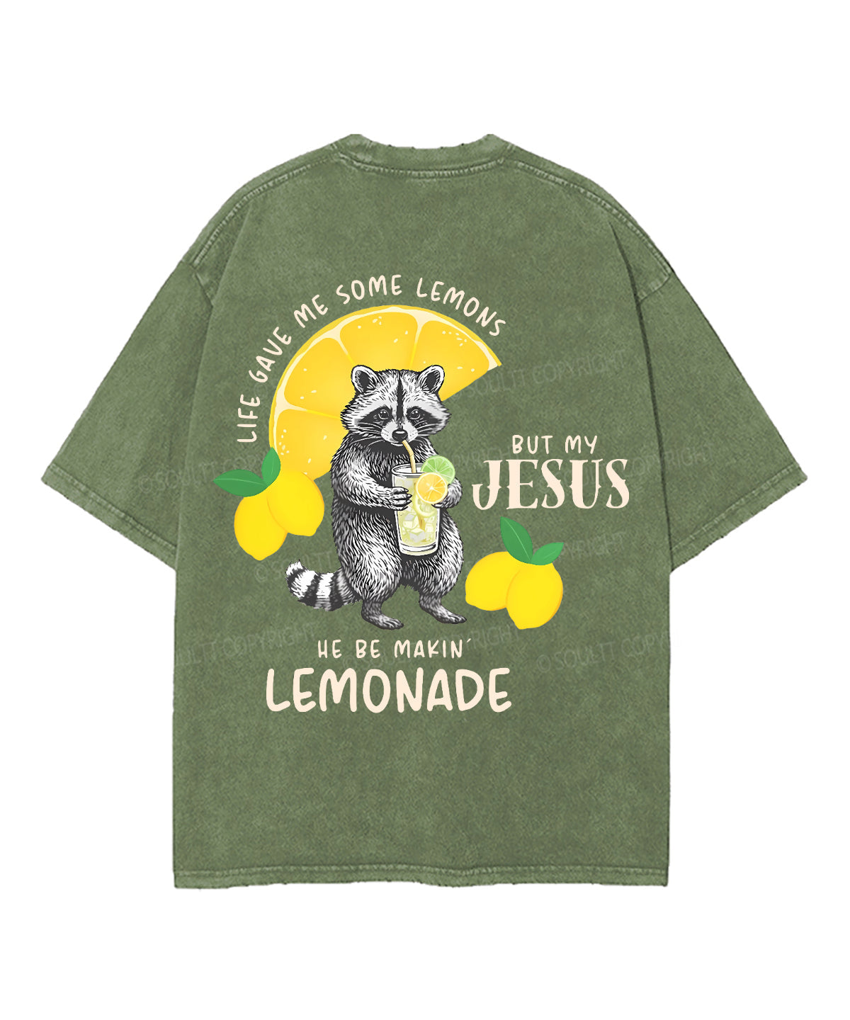 Life Gave Me Some Lemons Double Sided Unisex Washed Christian T-shirt
