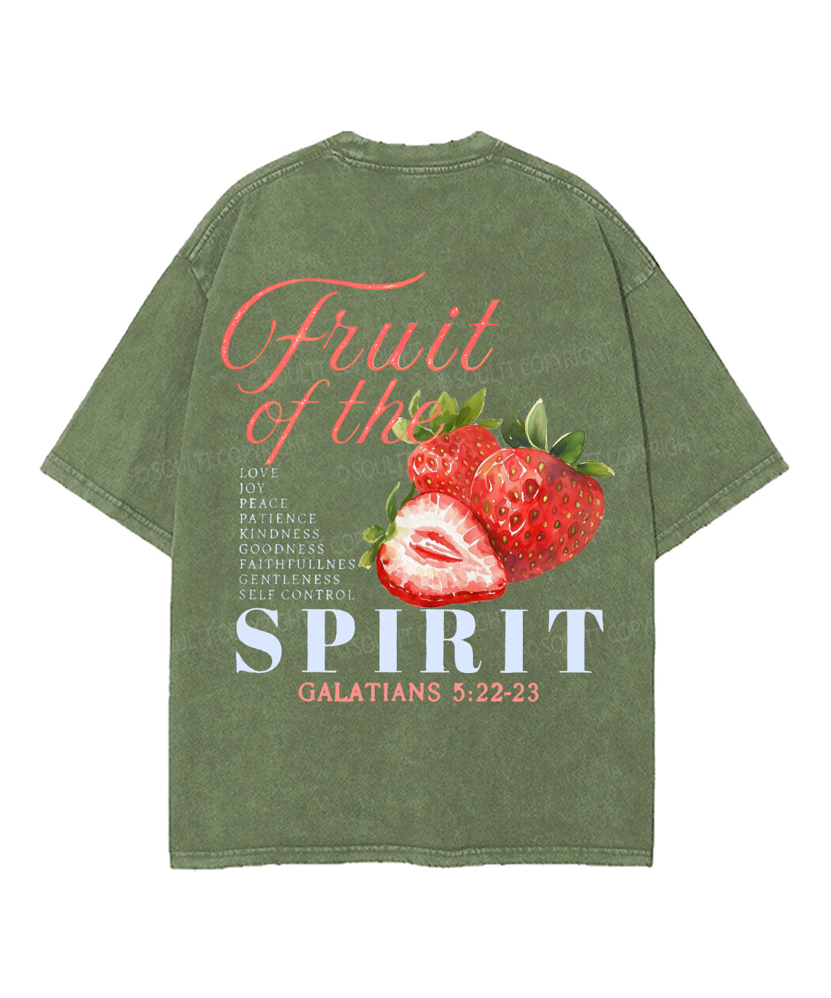 Fruit Of The Spirit Double Sided Unisex Washed Christian T-shirt