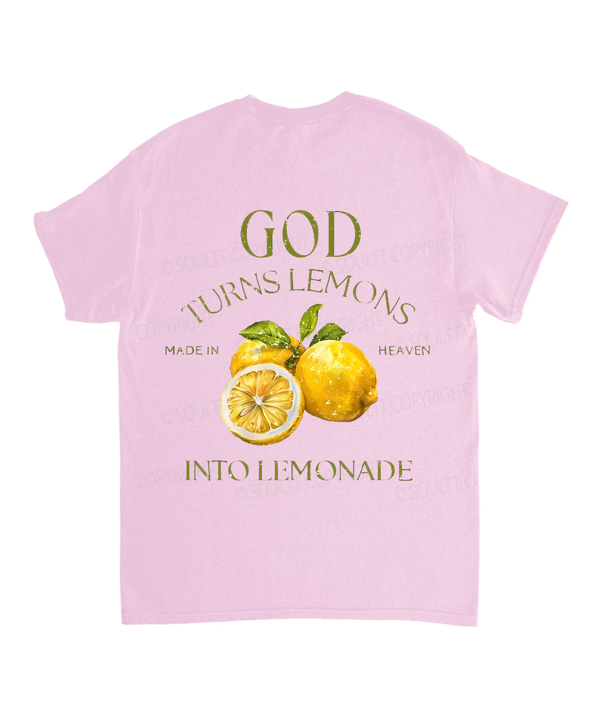 God Turns Lemons Double Sided Unisex Cotton Christian T-Shirt