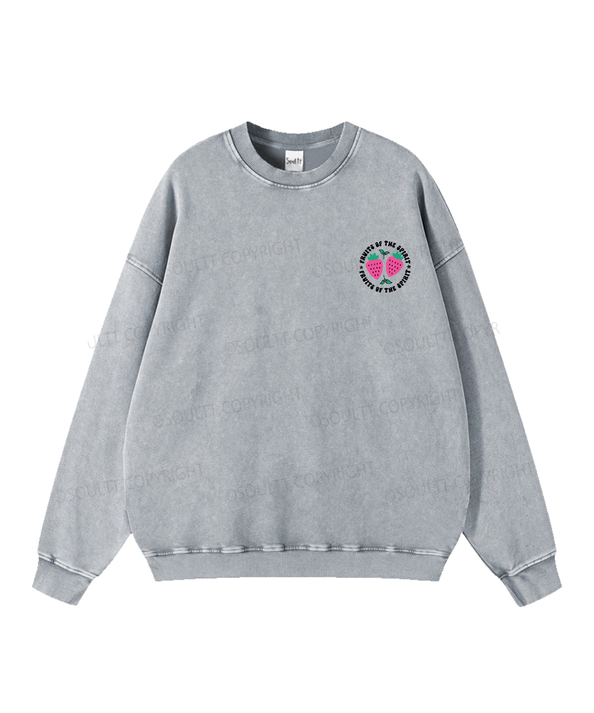Fruits of the Spirit Double Sided Washed Christian Sweatshirt