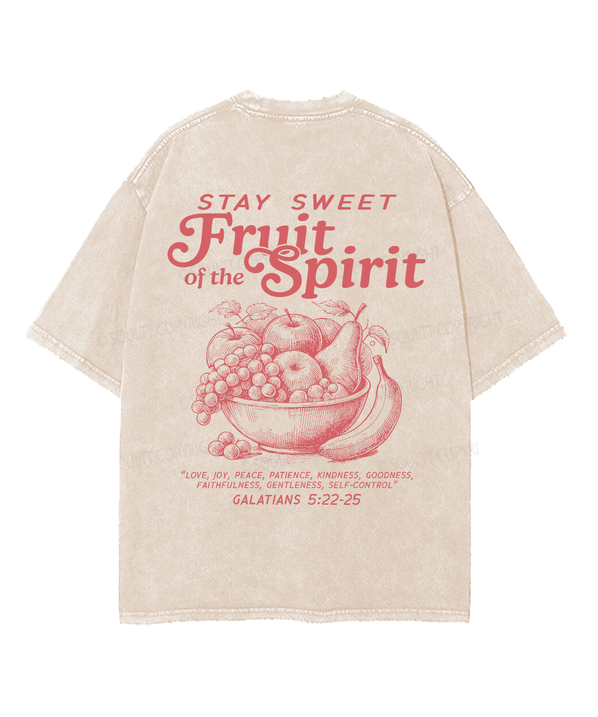 Fruit Of The Spirit Double Sided Unisex Washed Christian T-shirt