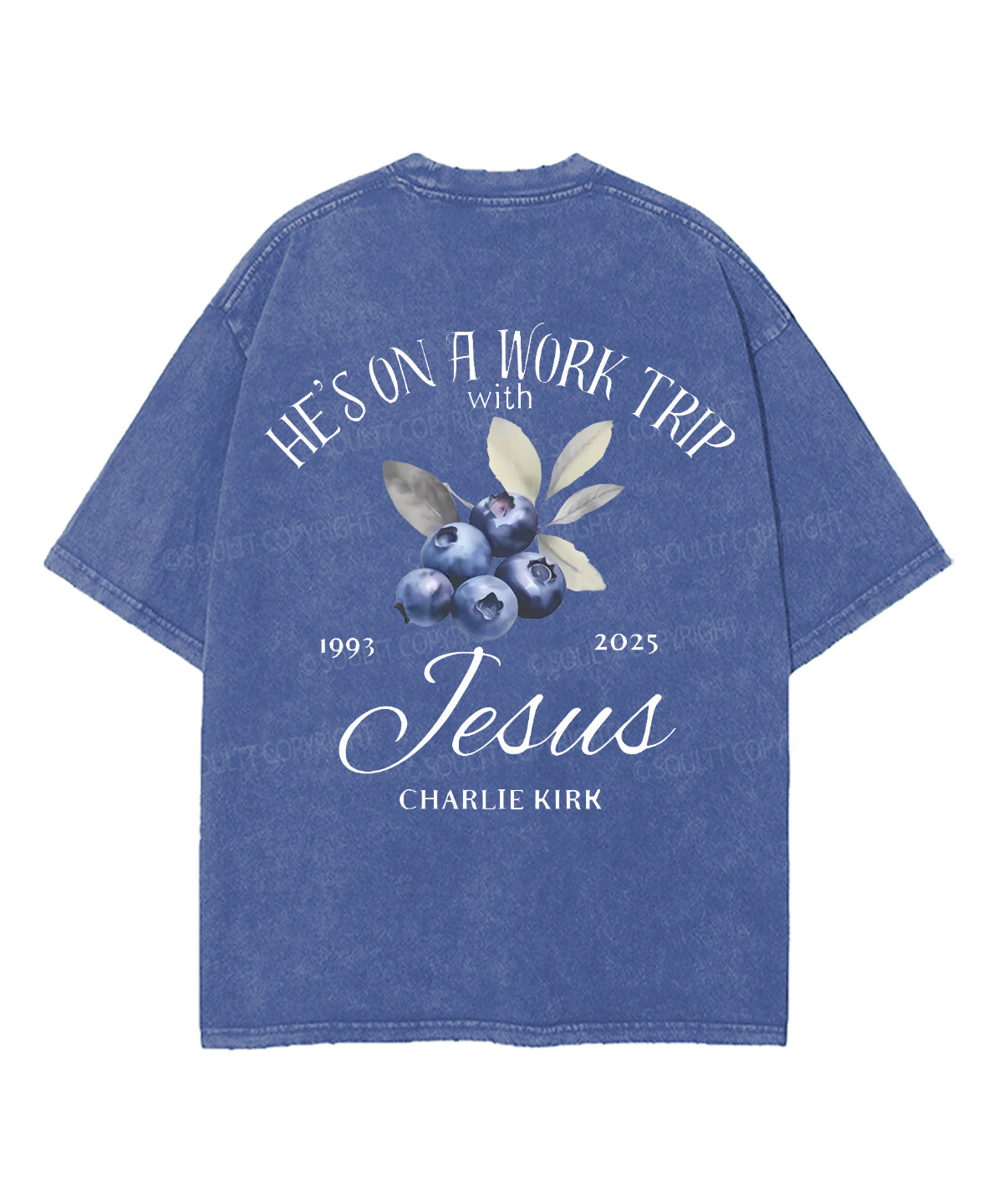 He's On A Work Trip Double Sided Unisex Washed Christian T-shirt