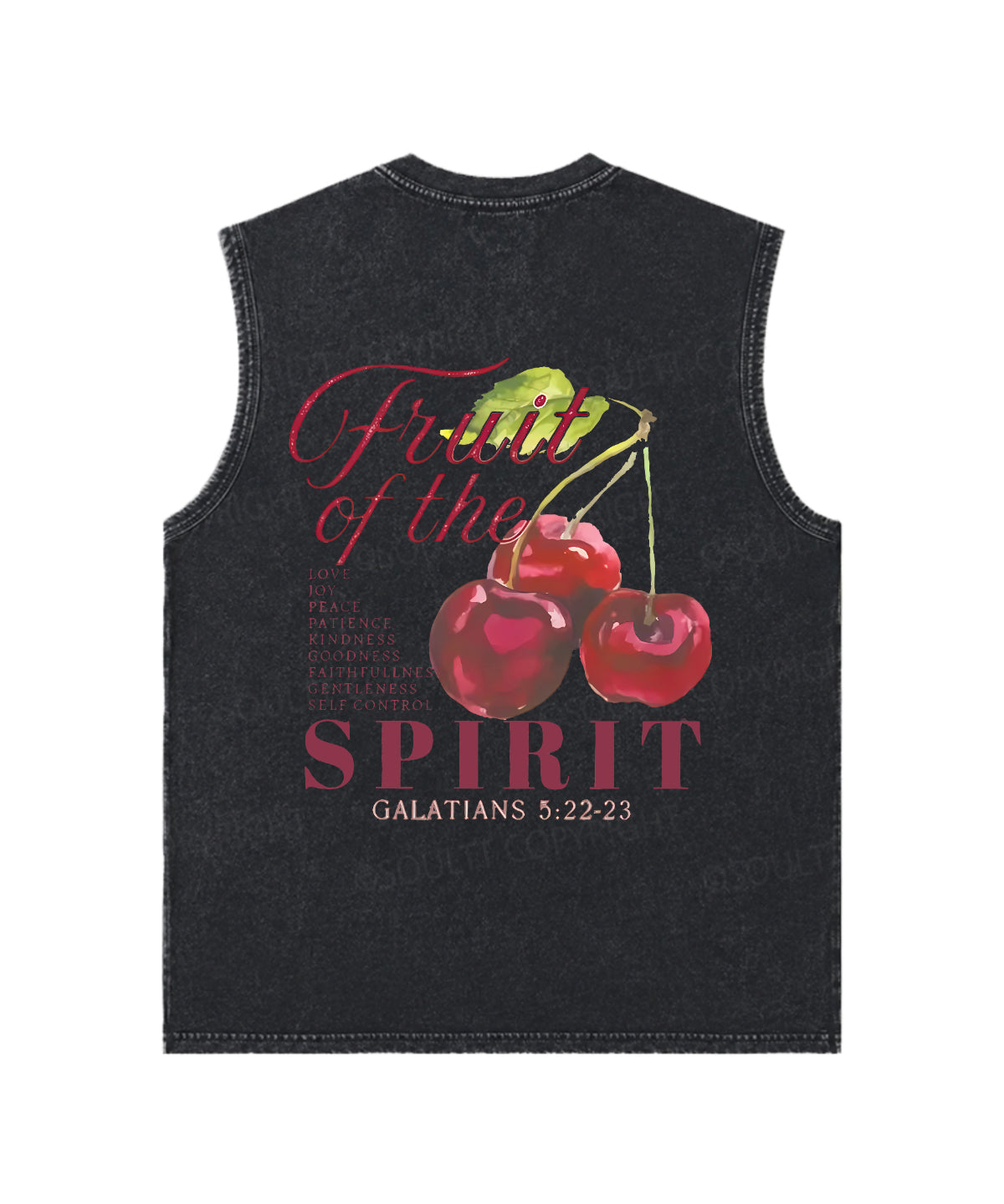 Fruit Of The Spirit Double Sided Unisex Washed Sleeveless Christian Tank Top