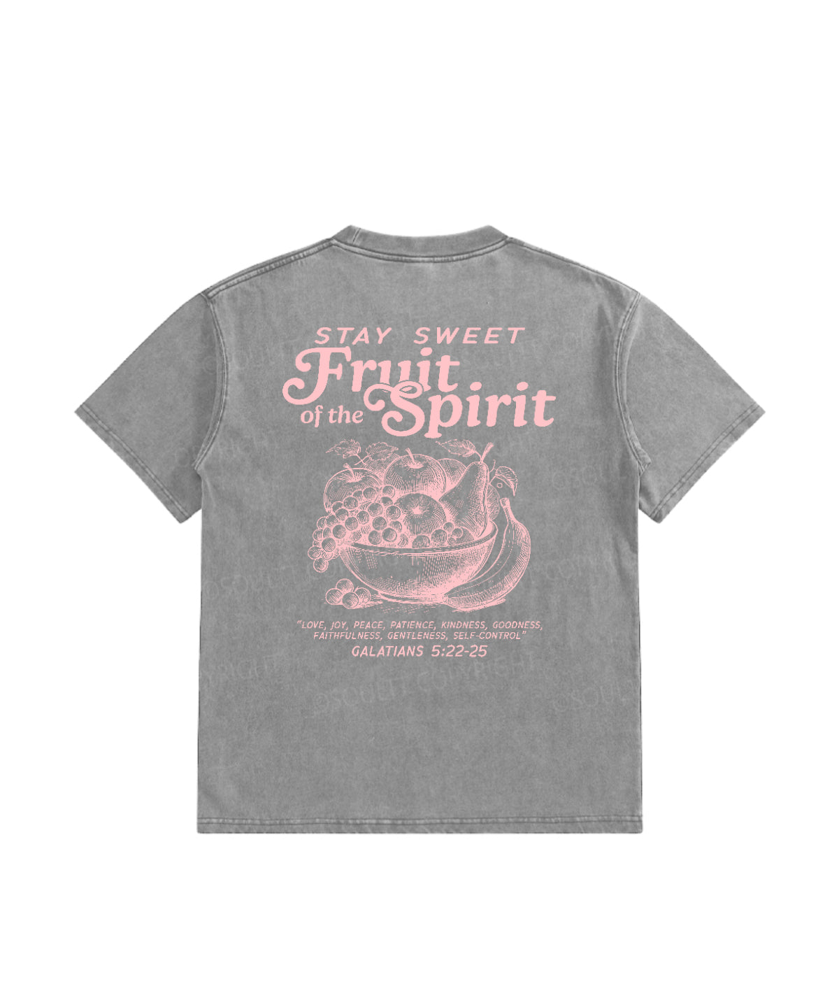 Kids Fruit Of The Spirit Double Sided Washed Christian T-shirt