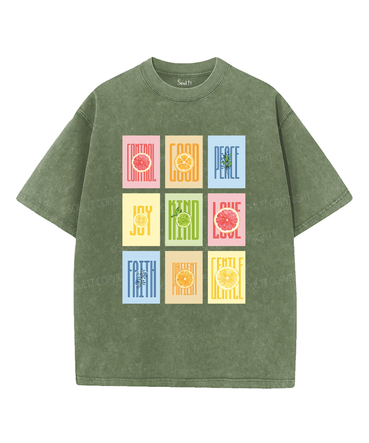 Fruit Of The Spirit Washed Christian T-shirt