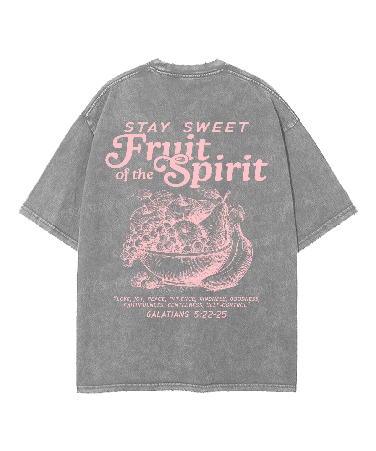 Fruit Of The Spirit Double Sided Unisex Washed Christian T-shirt