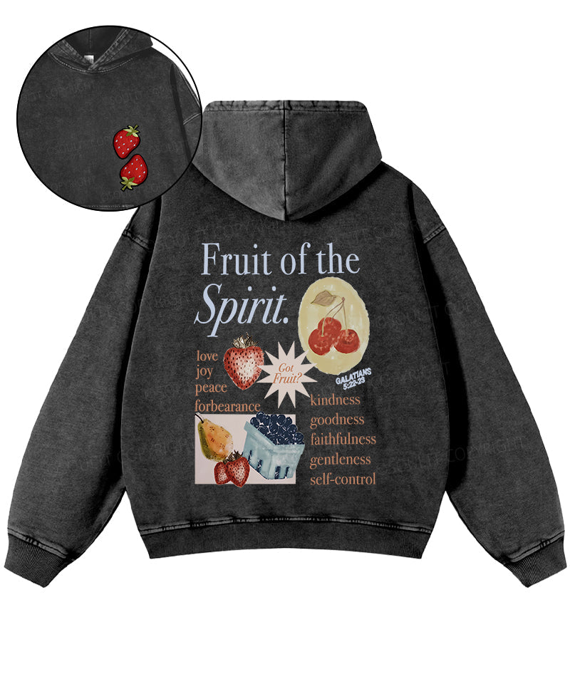 Fruit Of The Spirit Double Sided Washed Christian Hoodie