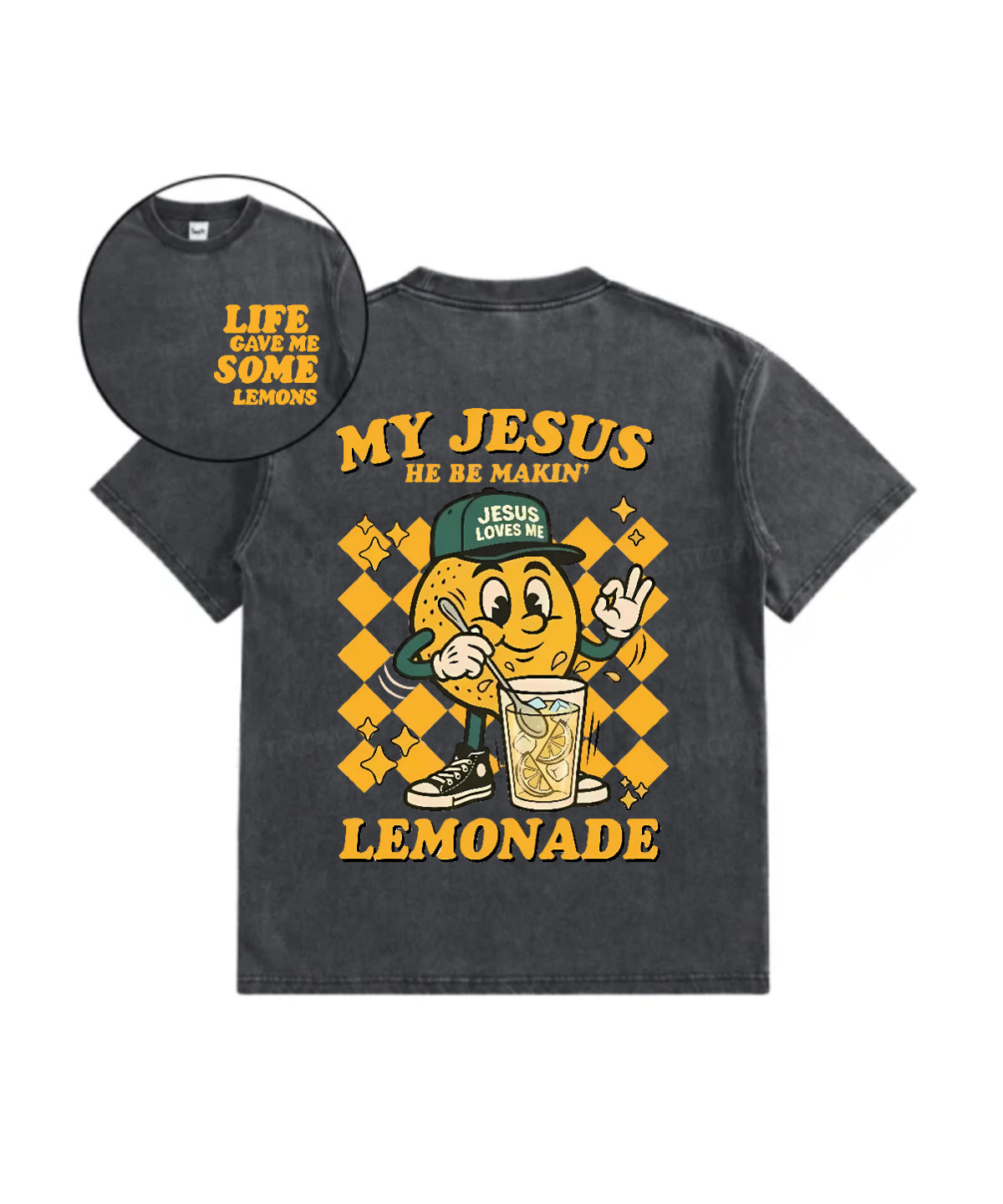 Kids Life Gave Me Some Lemons Double Sided Washed Christian T-shirt