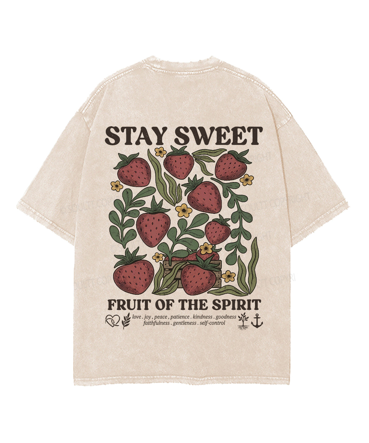 Fruit Of The Spirit Double Sided Unisex Washed Christian T-shirt