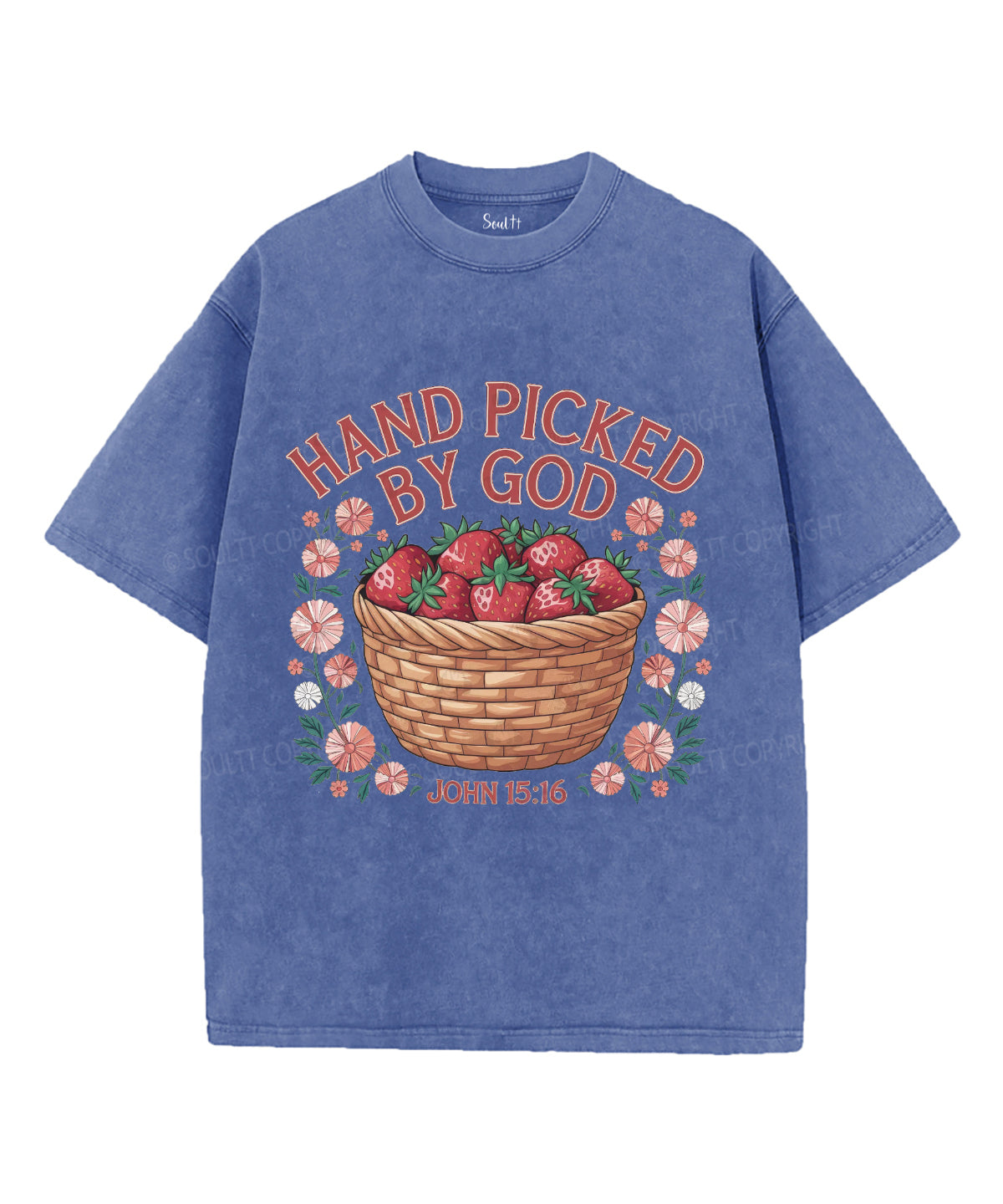 Hand Picked by God Unisex Washed Christian T-shirt