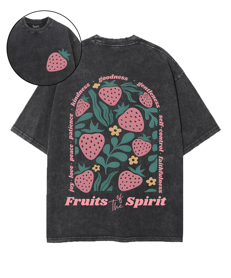 Fruit Of The Spirit Double Sided Unisex Washed Christian T-shirt
