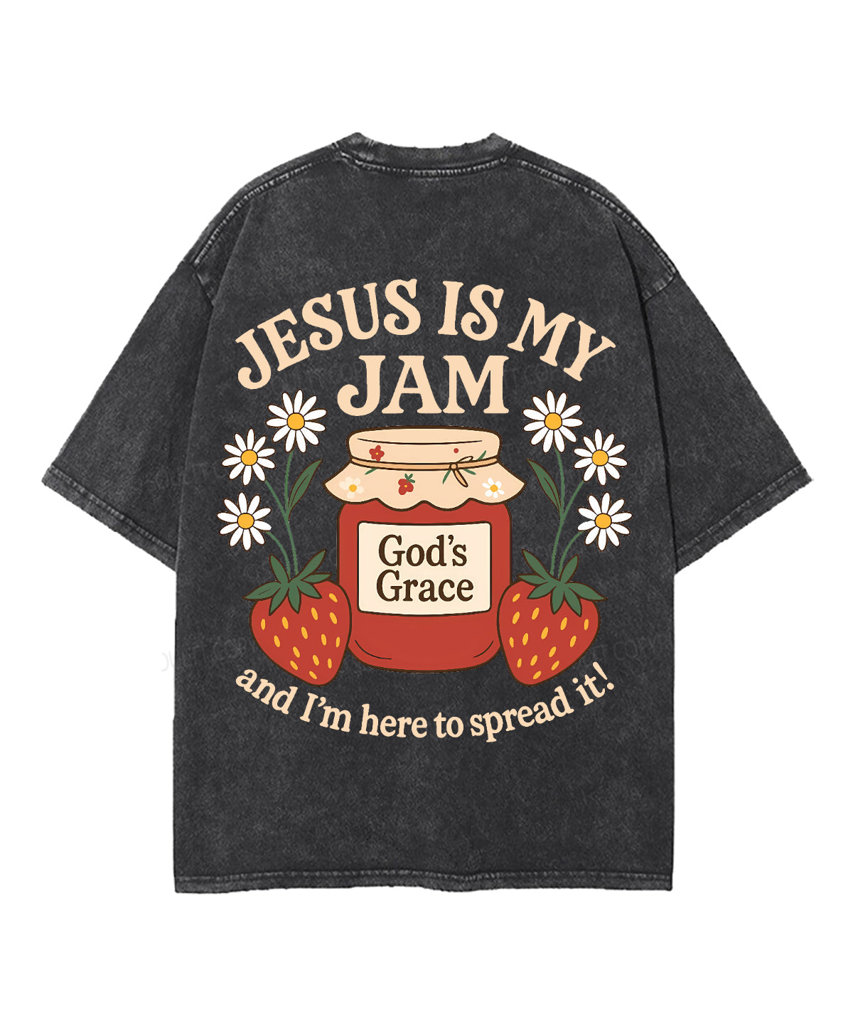 Jesus Is My Jam Double Sided Unisex Washed Christian T-shirt