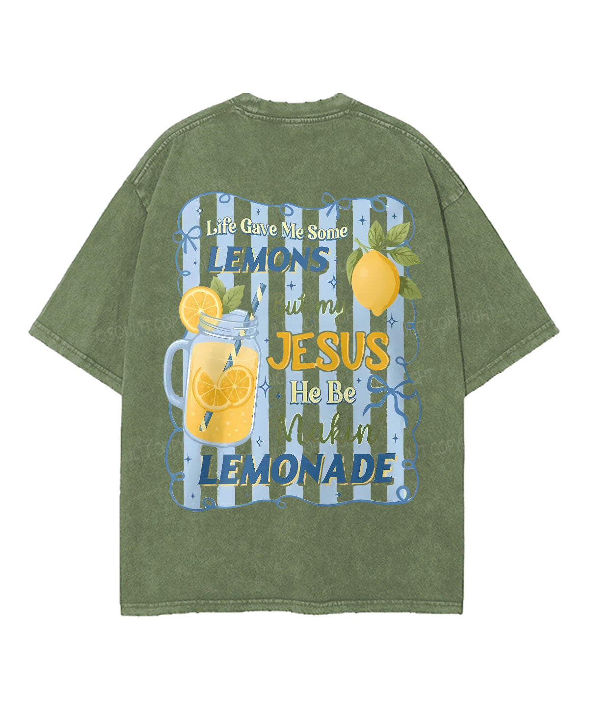 Life Gave Me Some Lemons Double Sided Unisex Washed Christian T-shirt