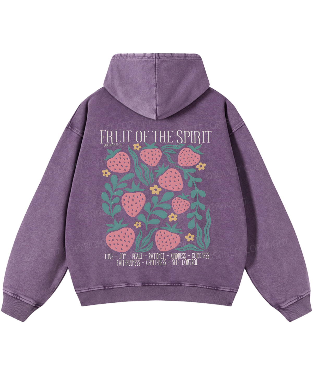 Fruit Of The Spirit Double Sided Washed Christian Hoodie