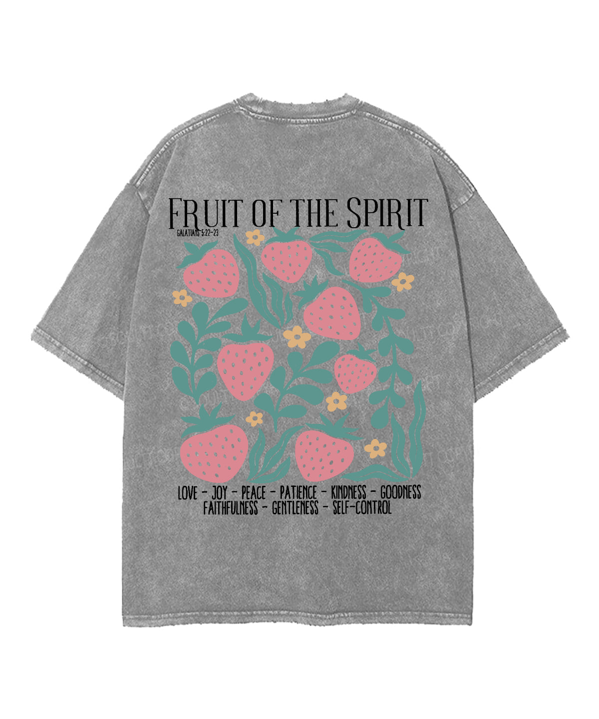Fruit Of The Spirit Double Sided Unisex Washed Christian T-shirt