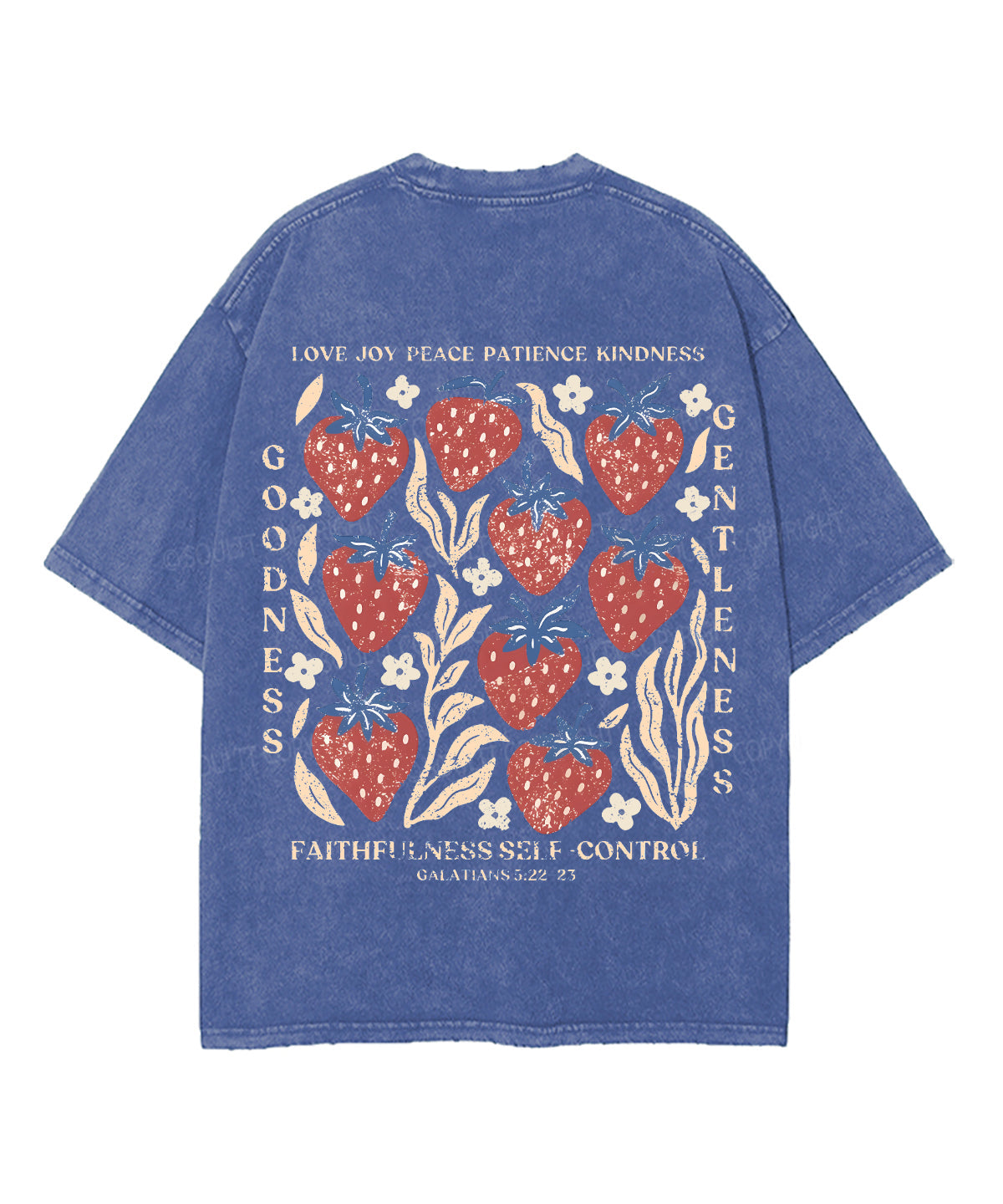 Fruit Of The Spirit Double Sided Unisex Washed Christian T-shirt
