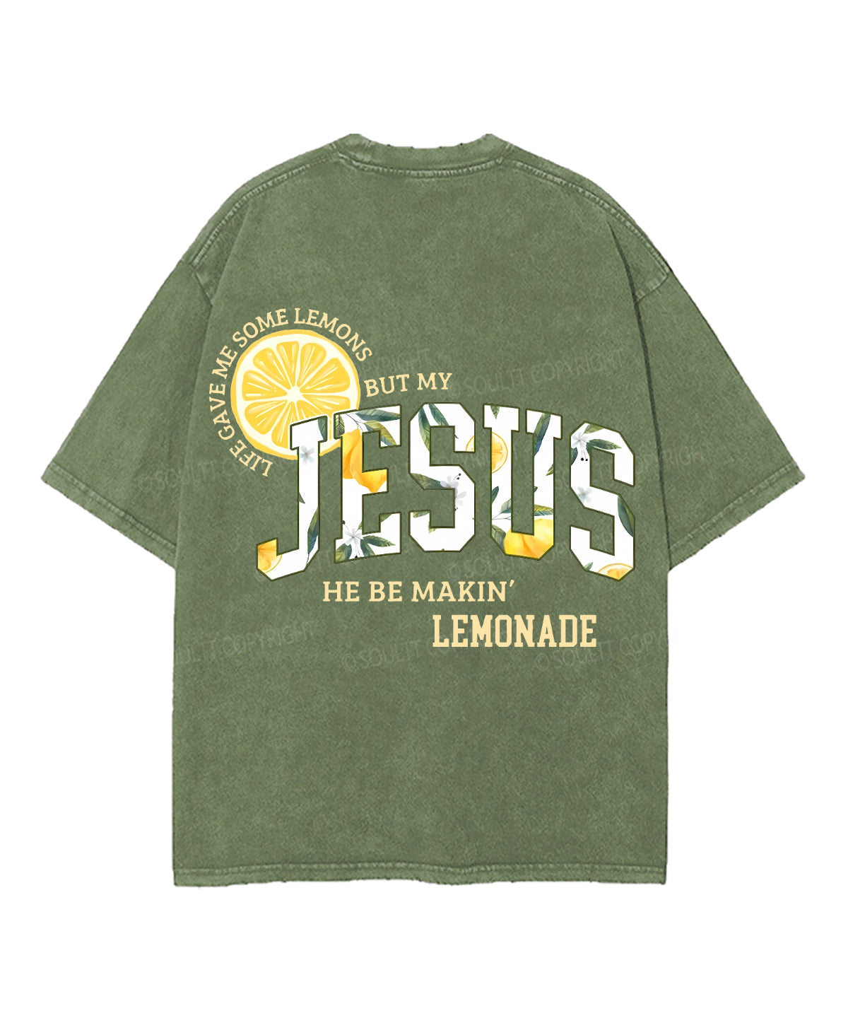 Life Gave Me Some Lemons Double Sided Unisex Washed Christian T-shirt
