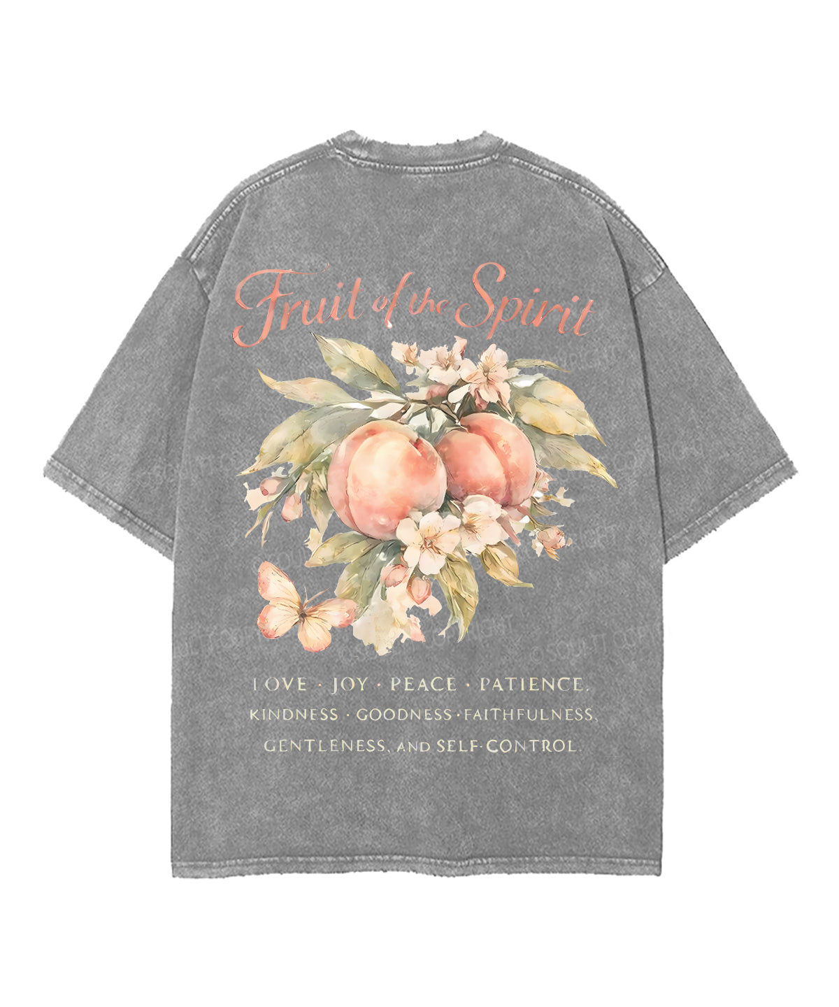 Fruit Of The Spirit Double Sided Unisex Washed Christian T-shirt