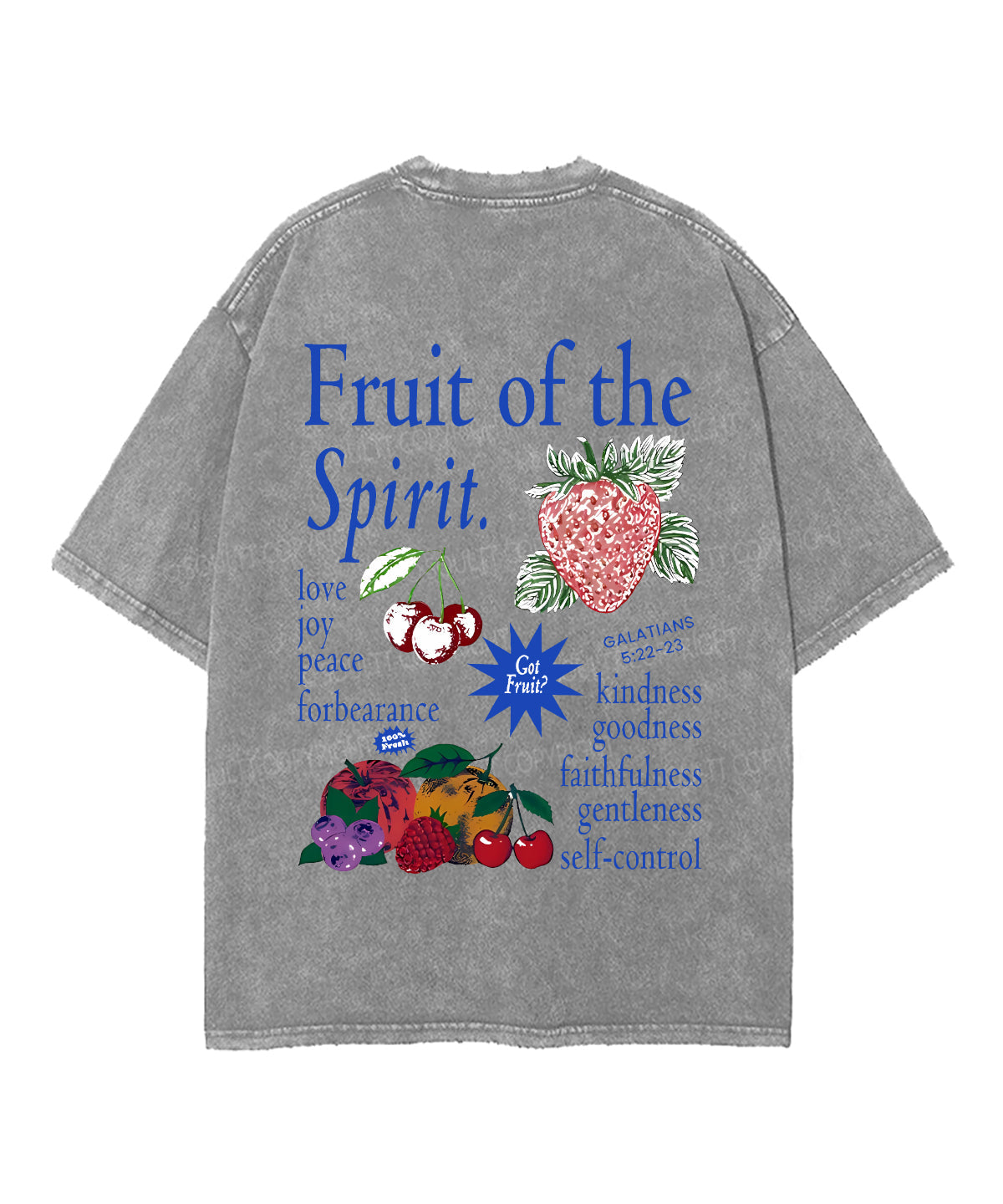 Fruit Of The Spirit Double Sided Unisex Washed Christian T-shirt