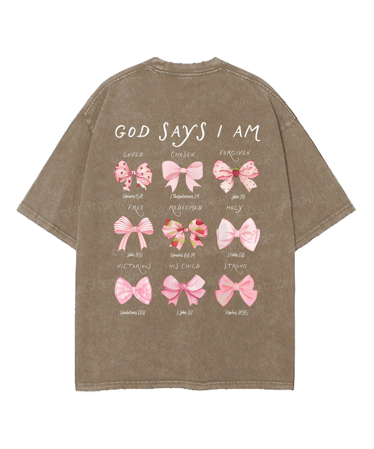 God Says I Am Double Sided Unisex Washed Christian T-shirt
