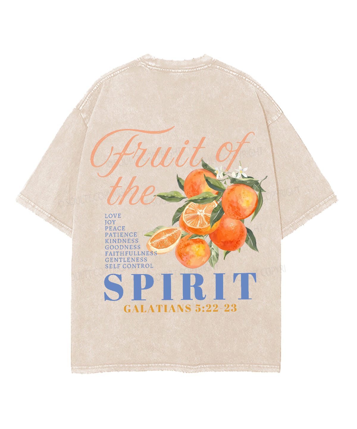 Fruit Of The Spirit Double Sided Unisex Washed Christian T-shirt
