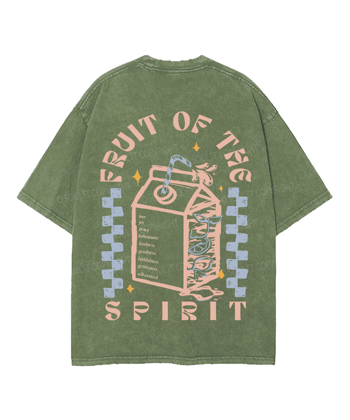 Fruit Of The Spirit Double Sided Unisex Washed Christian T-shirt