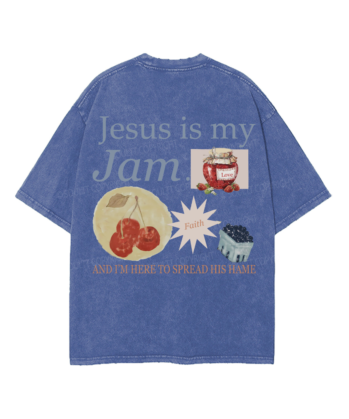 Jesus Is My Jam Double Sided Unisex Washed Christian T-shirt