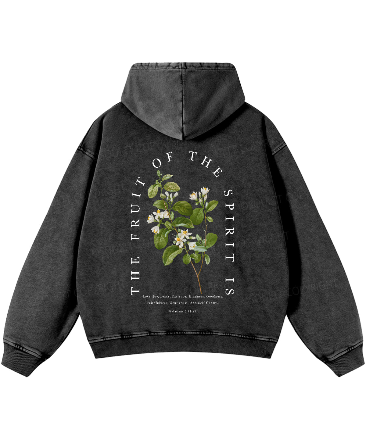 Fruit Of The Spirit Double Sided Washed Christian Hoodie