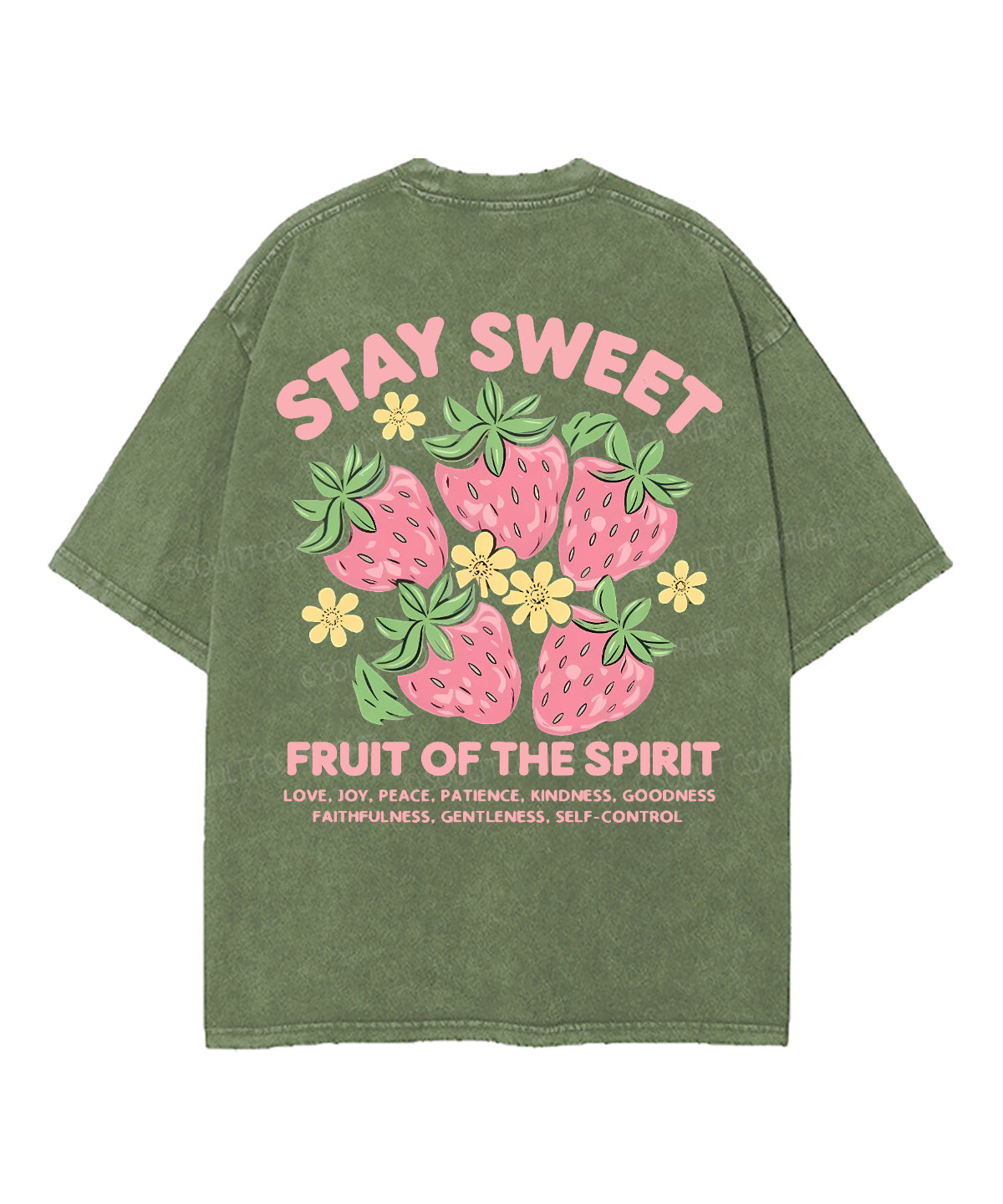 Fruit Of The Spirit Double Sided Unisex Washed Christian T-shirt