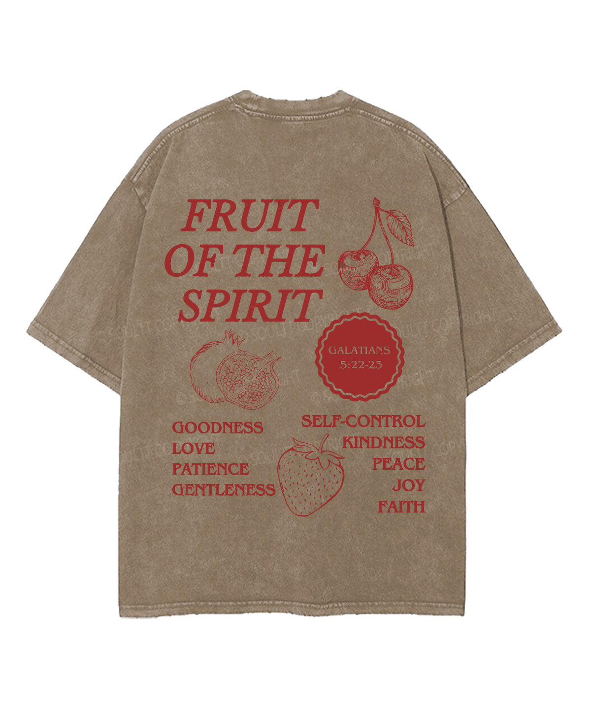 Fruit Of The Spirit Double Sided Unisex Washed Christian T-shirt