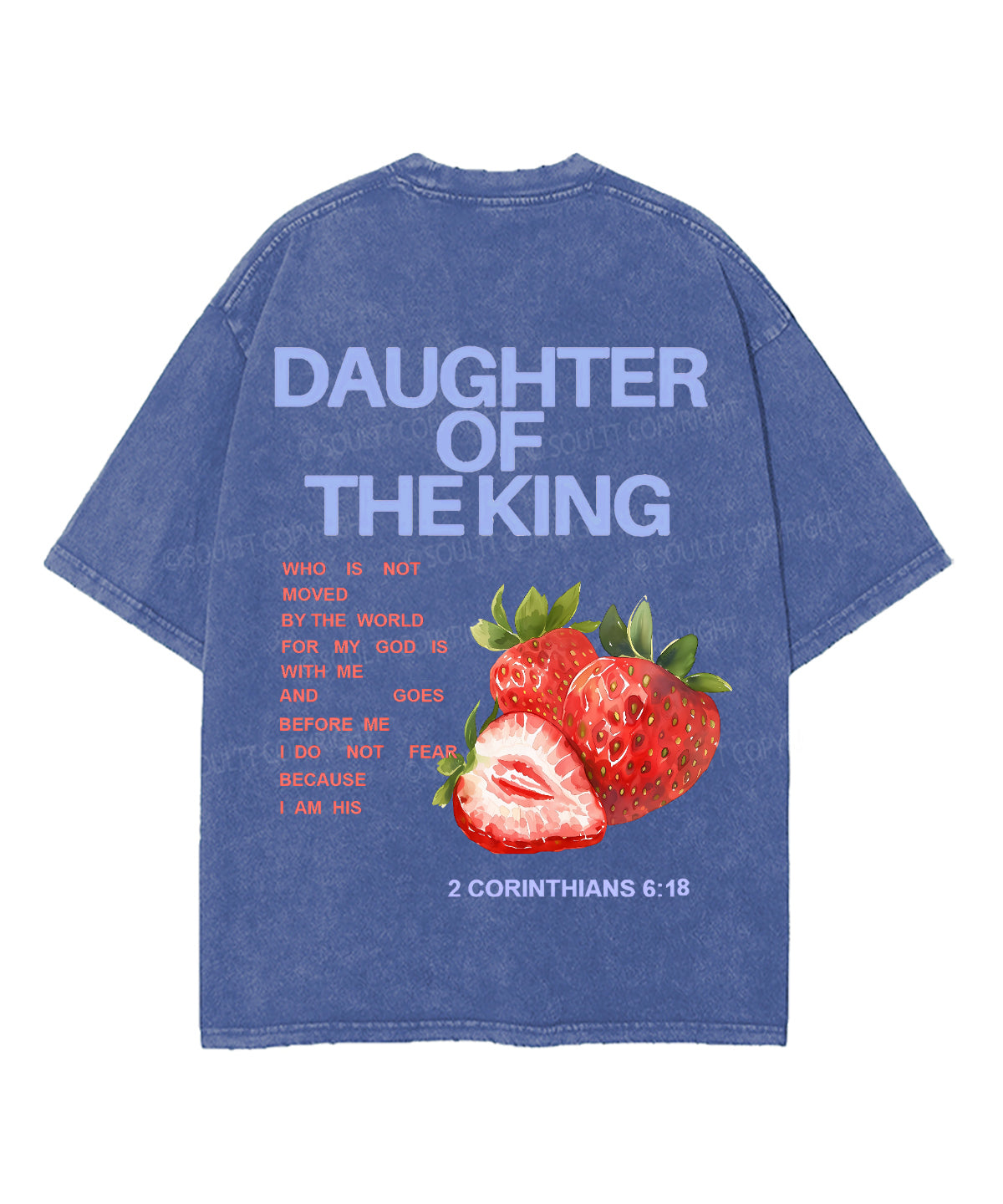 Daughter Of Theking Double Sided Unisex Washed Christian T-shirt