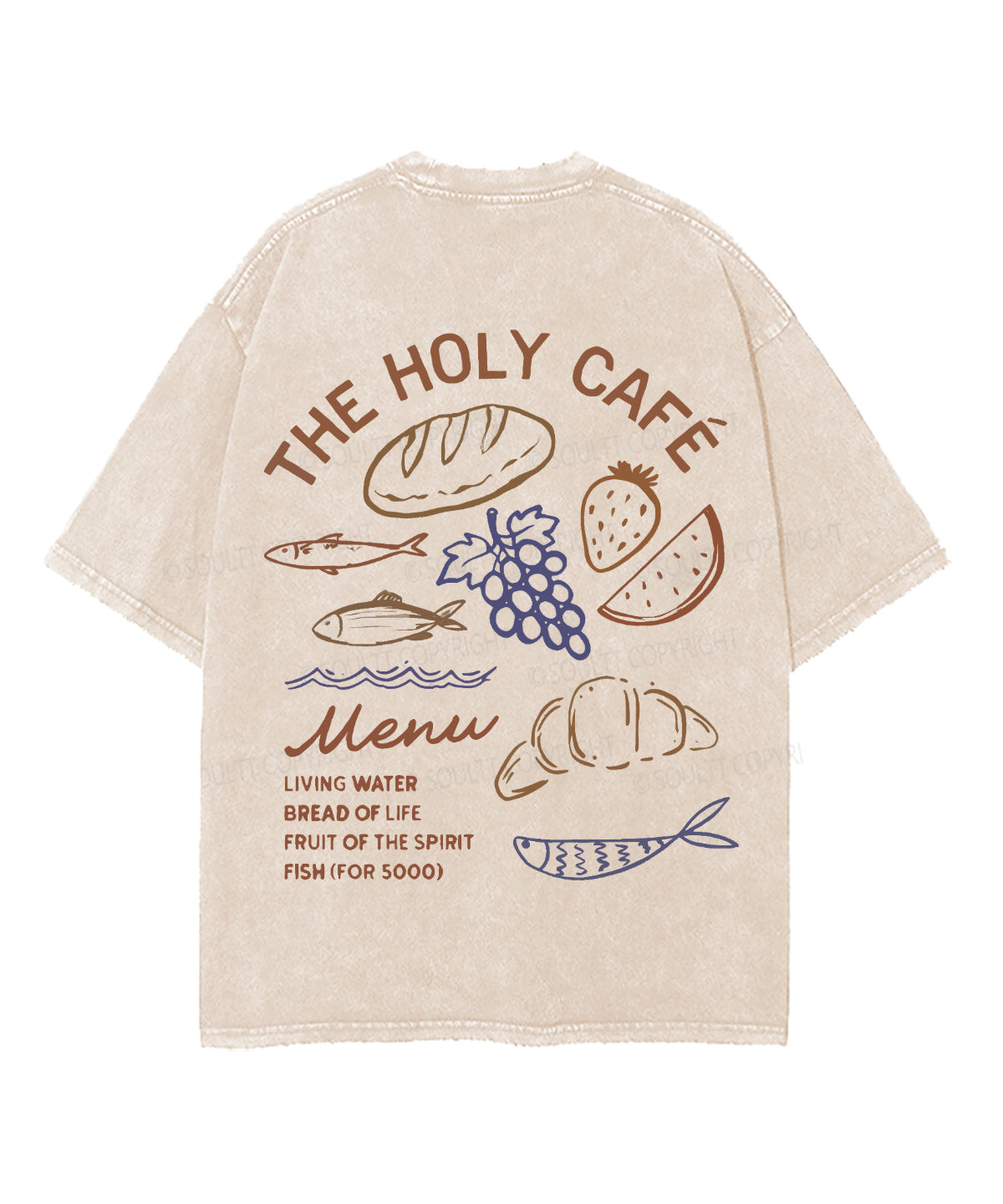 Bread Of Life Double Sided Unisex Washed Christian T-shirt