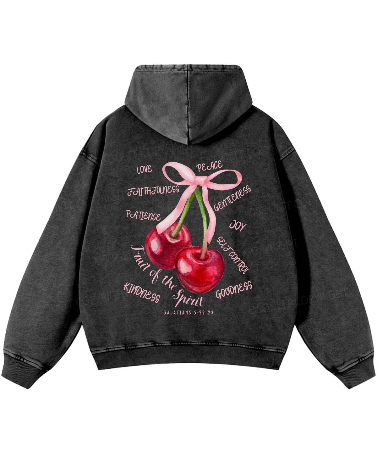 Fruit Of The Spirit Double Sided Washed Christian Hoodie