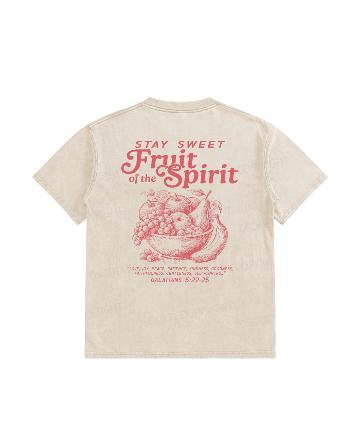 Kids Fruit Of The Spirit Double Sided Washed Christian T-shirt