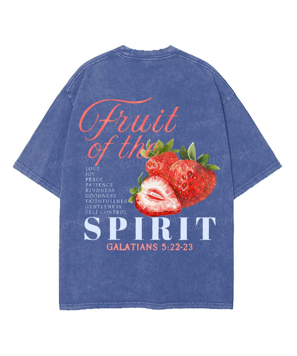 Fruit Of The Spirit Double Sided Unisex Washed Christian T-shirt