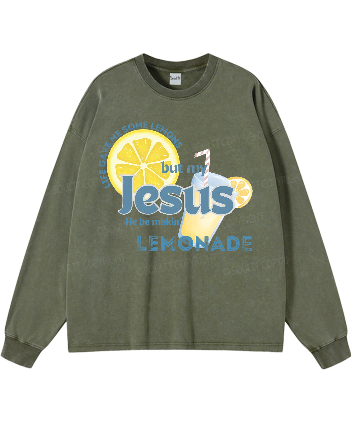 Life gave me some lemons Washed Christian Long-sleeve T-shirt