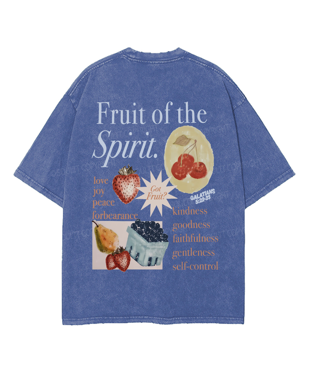 Fruit Of The Spirit Double Sided Unisex Washed Christian T-shirt