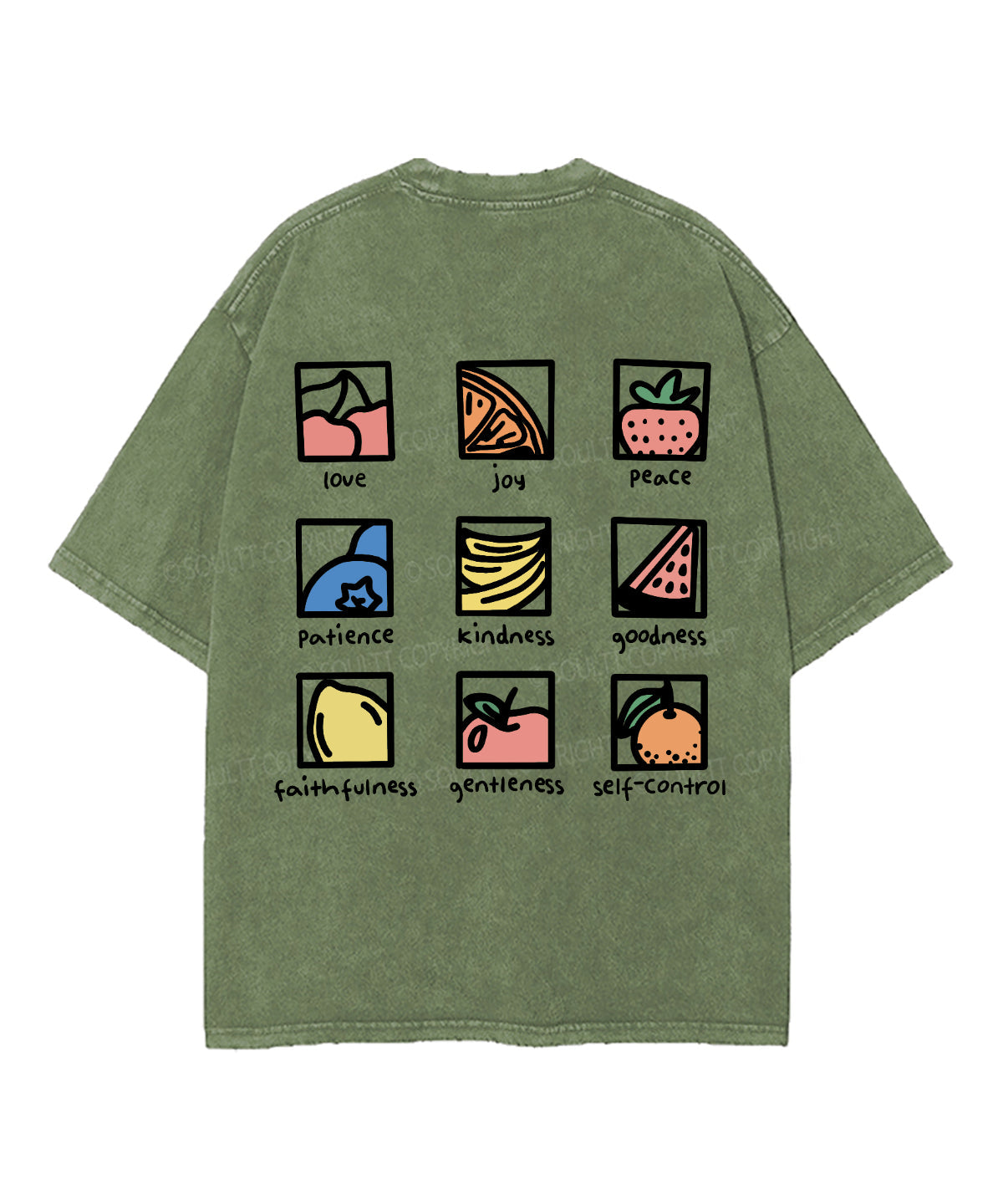 Fruit Of The Spirit Double Sided Washed Christian T-shirt