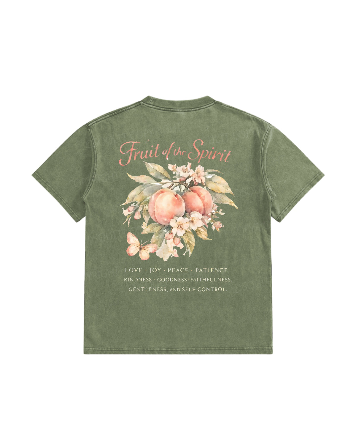 Kids Fruit Of The Spirit Double Sided Washed Christian T-shirt