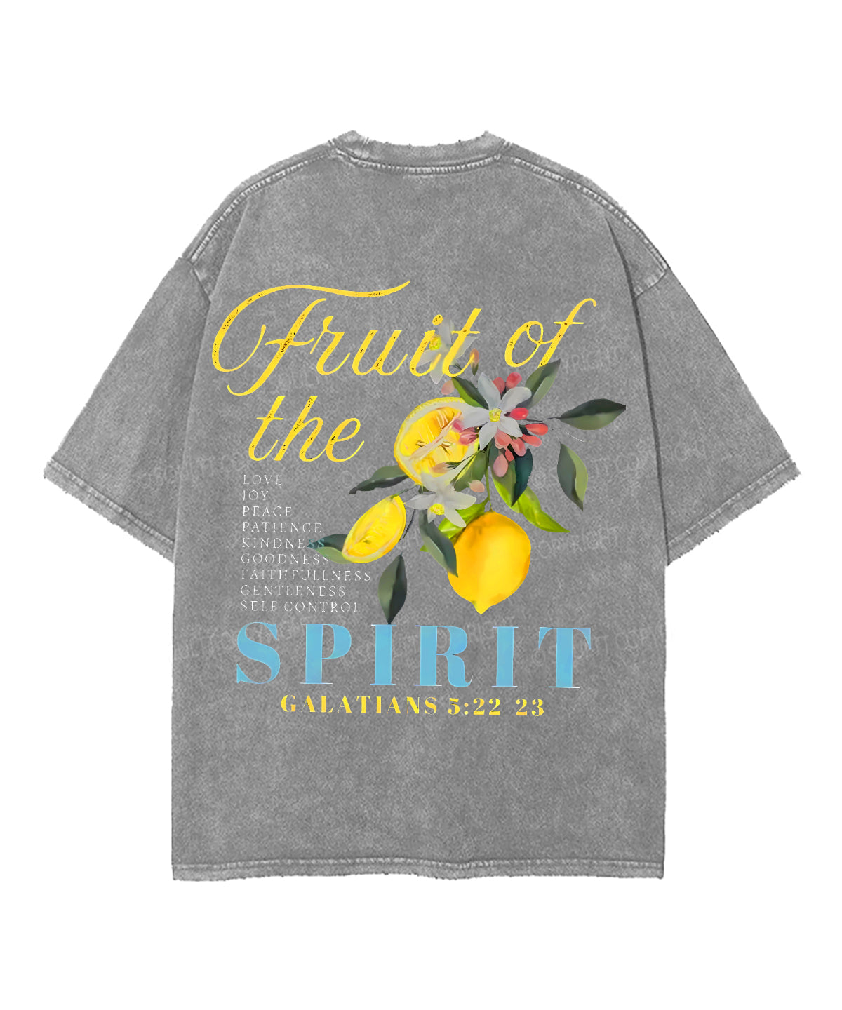 Fruit Of The Spirit Double Sided Unisex Washed Christian T-shirt
