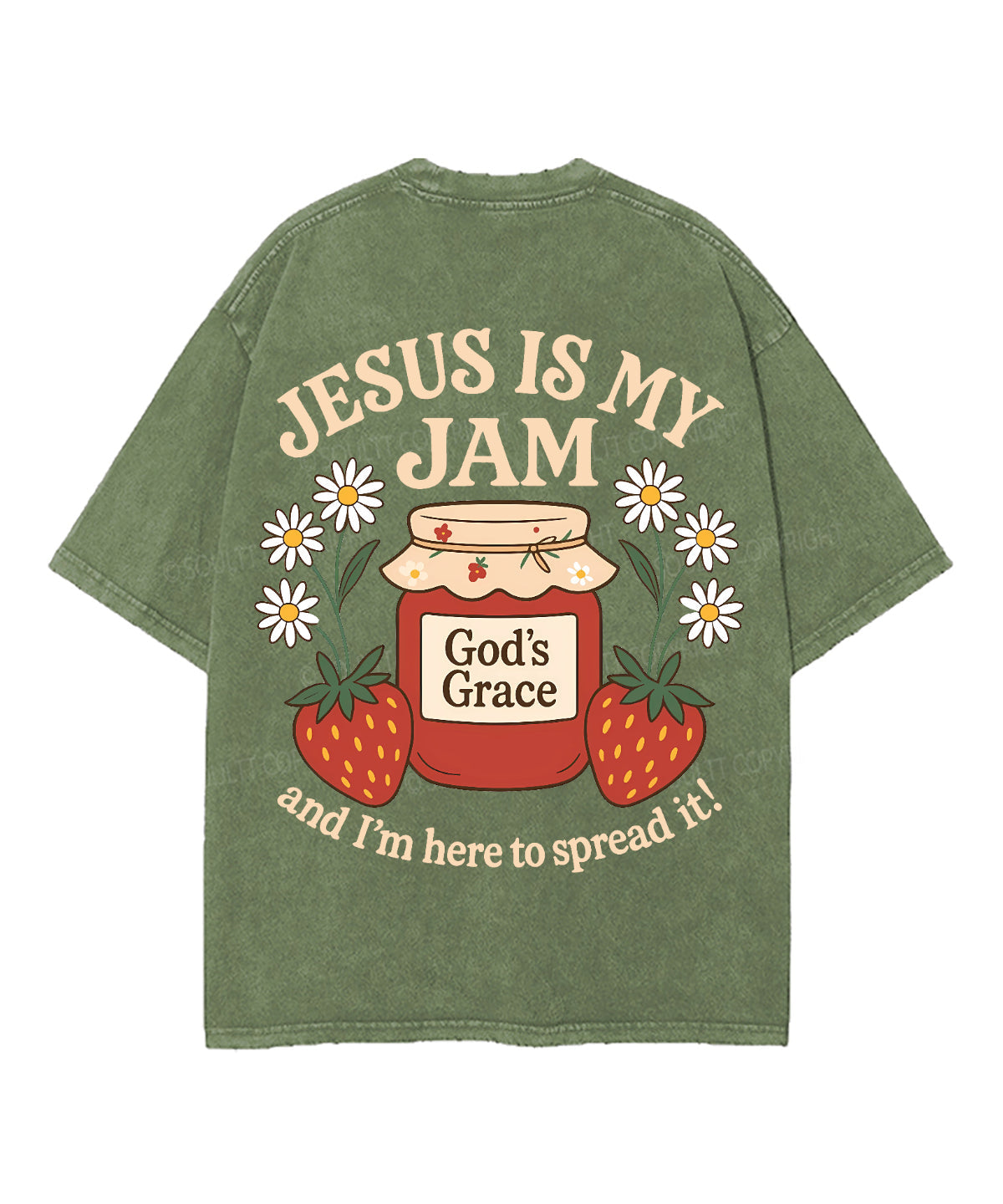 Jesus Is My Jam Double Sided Unisex Washed Christian T-shirt