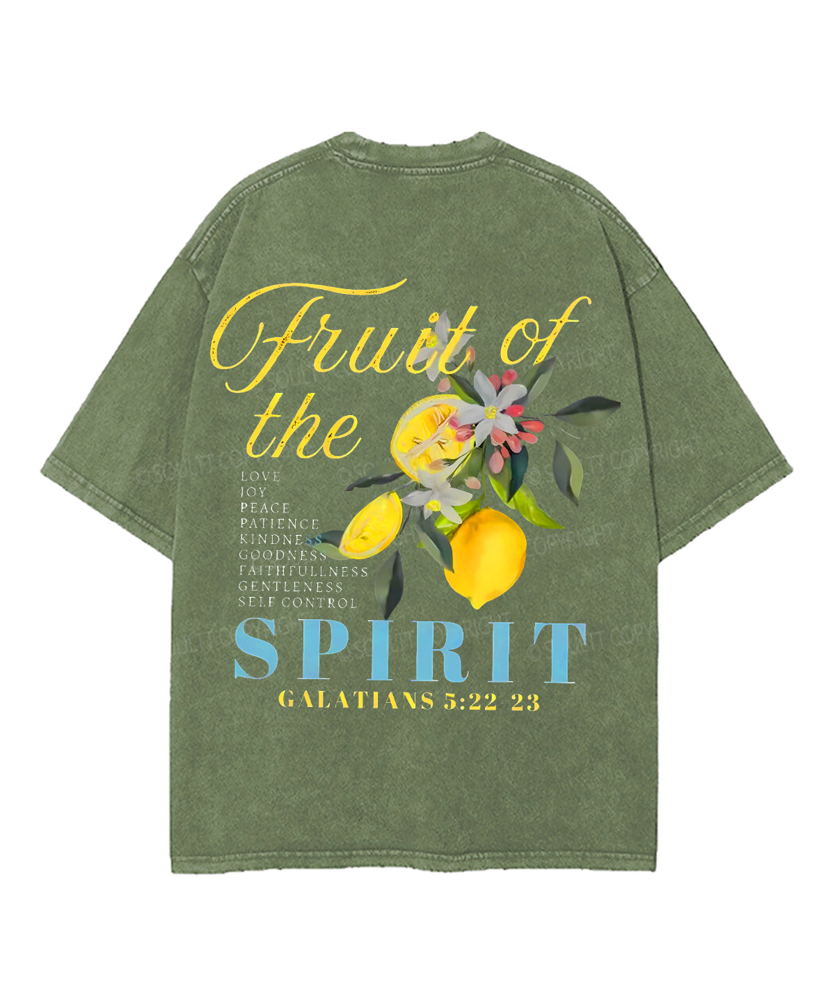 Fruit Of The Spirit Double Sided Unisex Washed Christian T-shirt