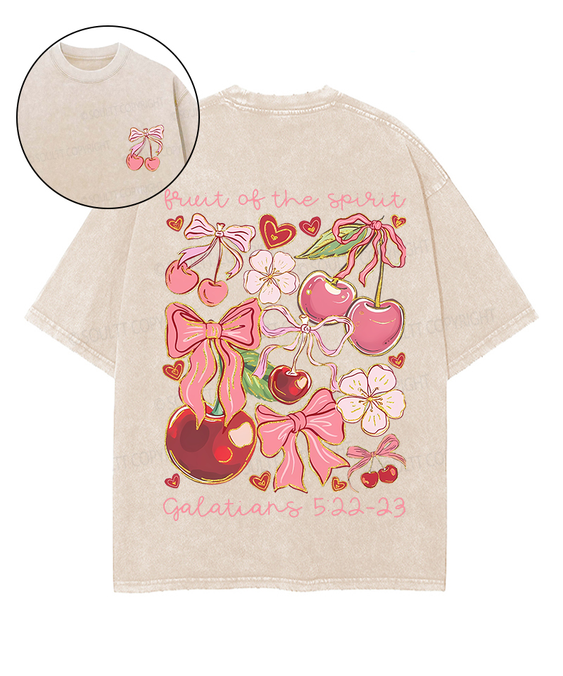 Fruit Of The Spirit Double Sided Unisex Washed Christian T-shirt