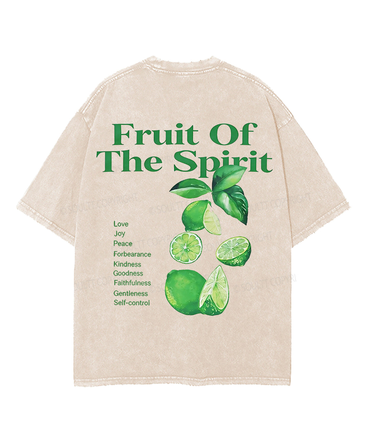 Fruit Of The Spirit Double Sided Unisex Washed Christian T-shirt